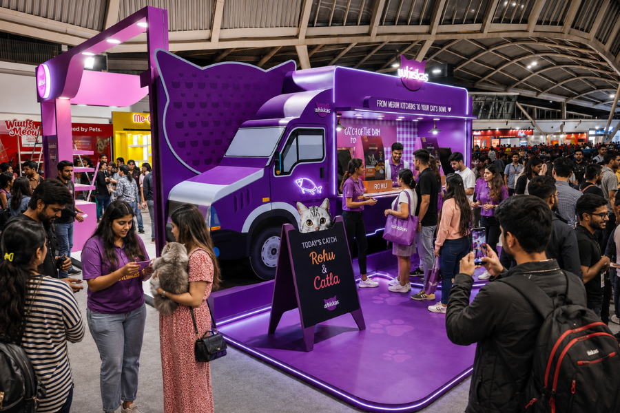 Customers participating in a creative brand activation campaign